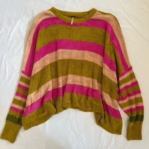 Free People Multicolor Striped Two tone Sweater Size xs